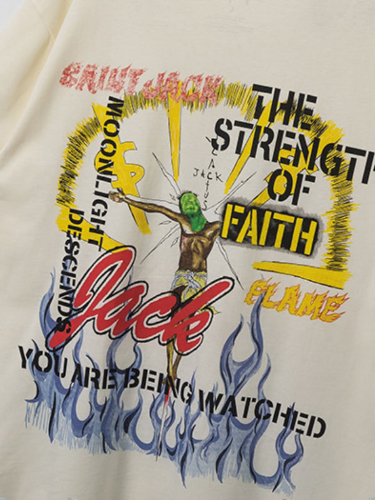 Travis Scott x Saint Michael Hellhound Round Neck Short Sleeve T-Shirt for Men