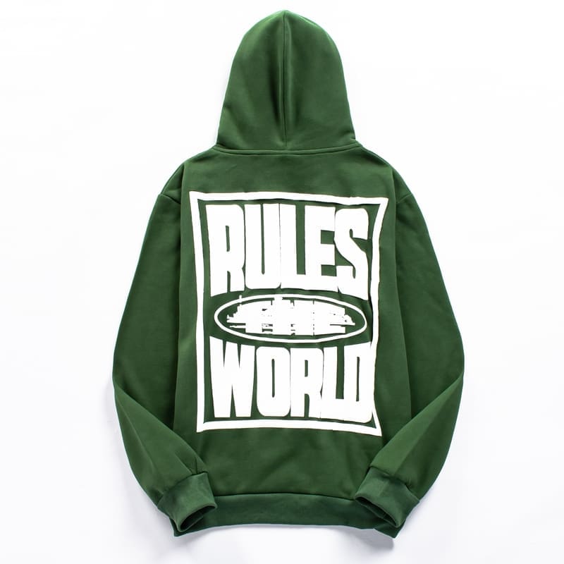 Corteiz Devil Island Foam Letter Print Velvet Padded Hoodie for Men and Women