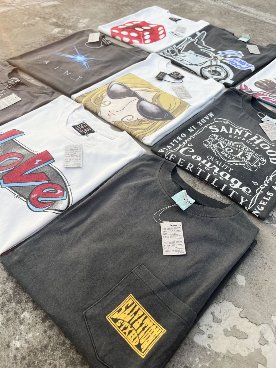 SAINT Michael Vintage Ripped Barrel Short Sleeve T-Shirt Collection