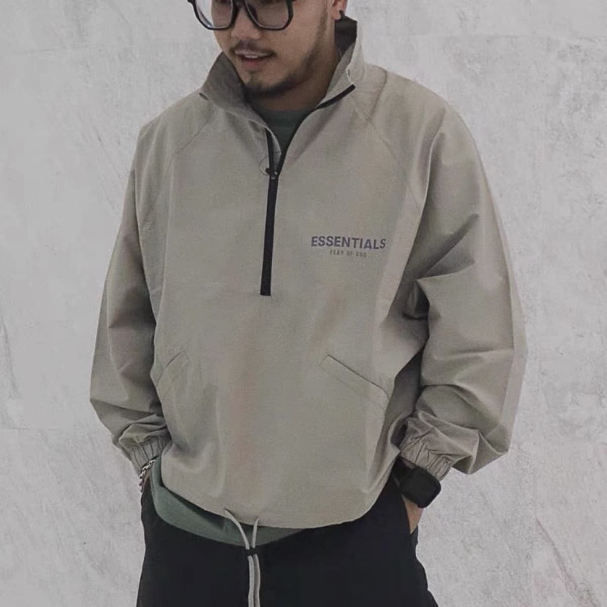 Fear Of God Double Line Essentials Half Zipper Shell Jacket