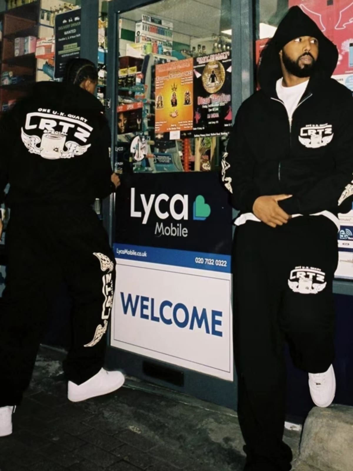 Corteiz Wings Logo Zipper Hooded Sweater and Track Pants Suit