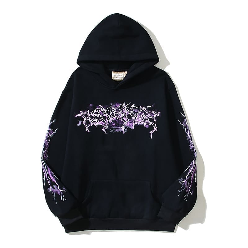 Revenge Dark Style Purple Lightning Hoodie