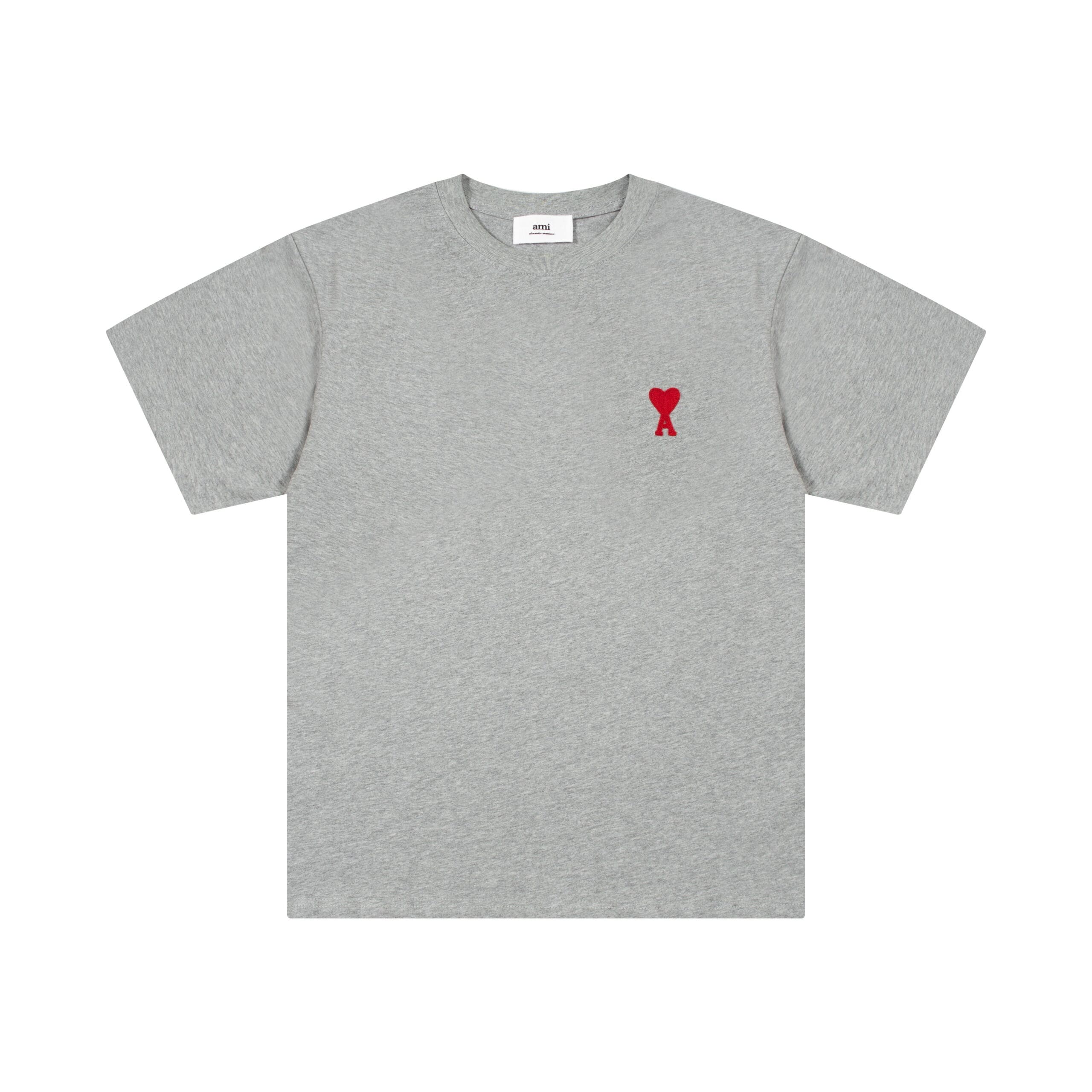 Ami Paris Mid-Heart Embroidered Tee