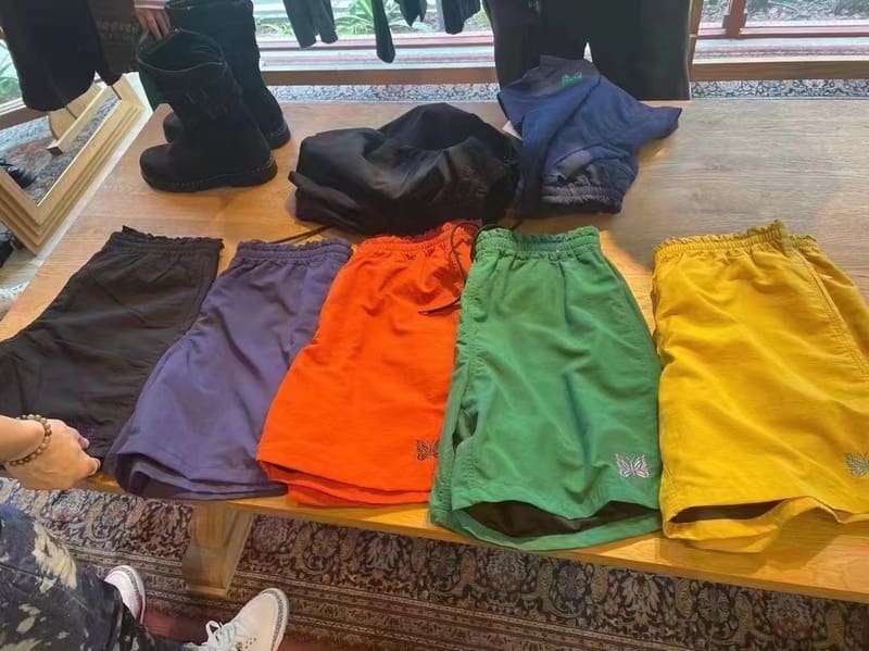 Needles Butterfly Embroidery Nylon Shorts