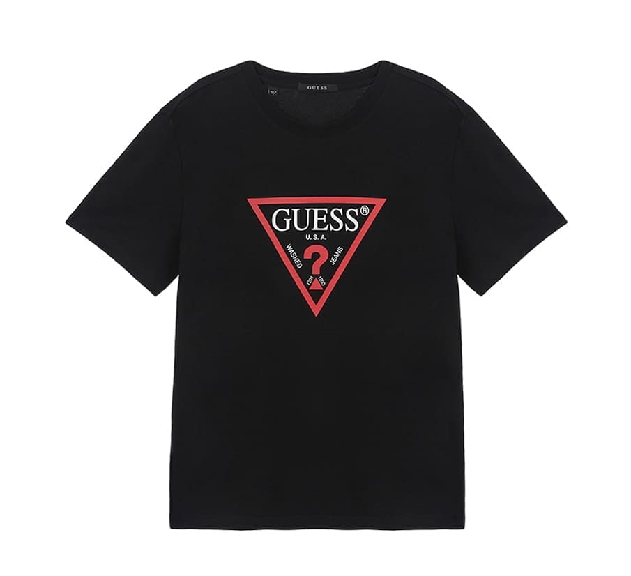 Guess Classic Inverted Triangle Print Short Sleeve T-Shirt for Couples