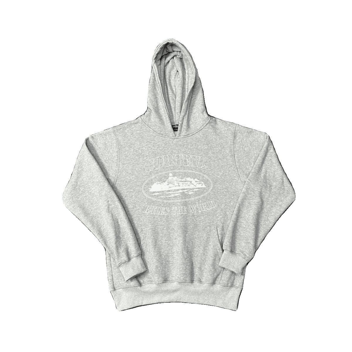 Corteiz Devil Island Sports Leisure Velvet Hooded Sweatshirt and Sweatpants Set for Men and Women