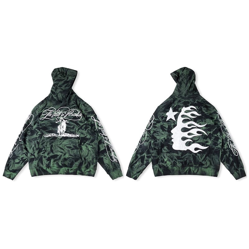 H*lst*r studios marble tie-dye hoodie sweater