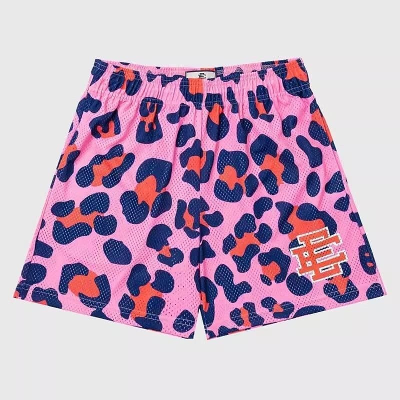 Eric Emanuel Pink Leopard Print Basketball Shorts for Men