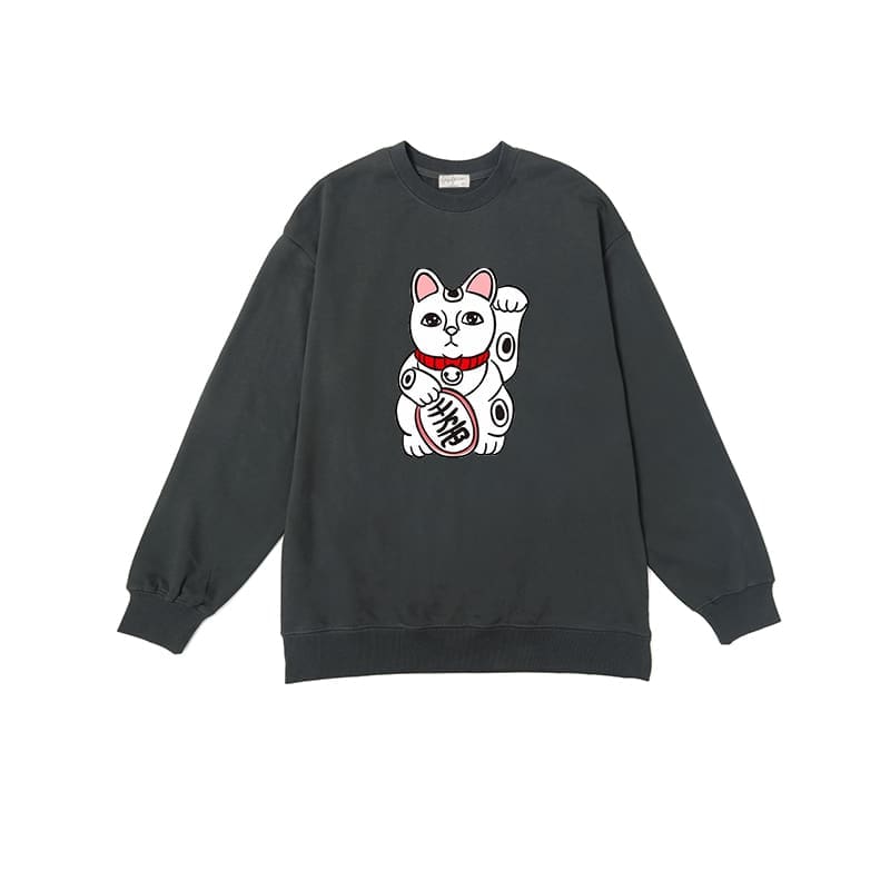 Yohji Yamamoto Fortune Cat Print Hoodie