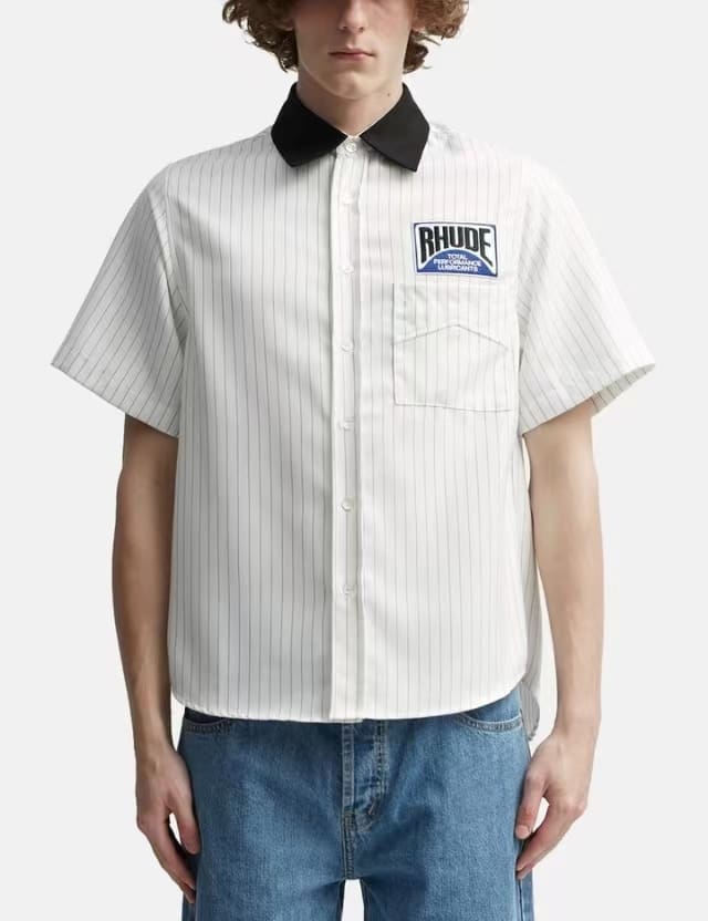 Rhude Spring Vertical Striped Lapel Shirt