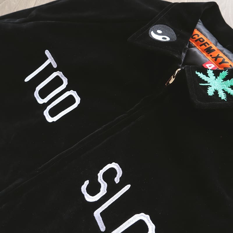 Cpfm.Xyz Suede Embroidery Souvenir Jacket