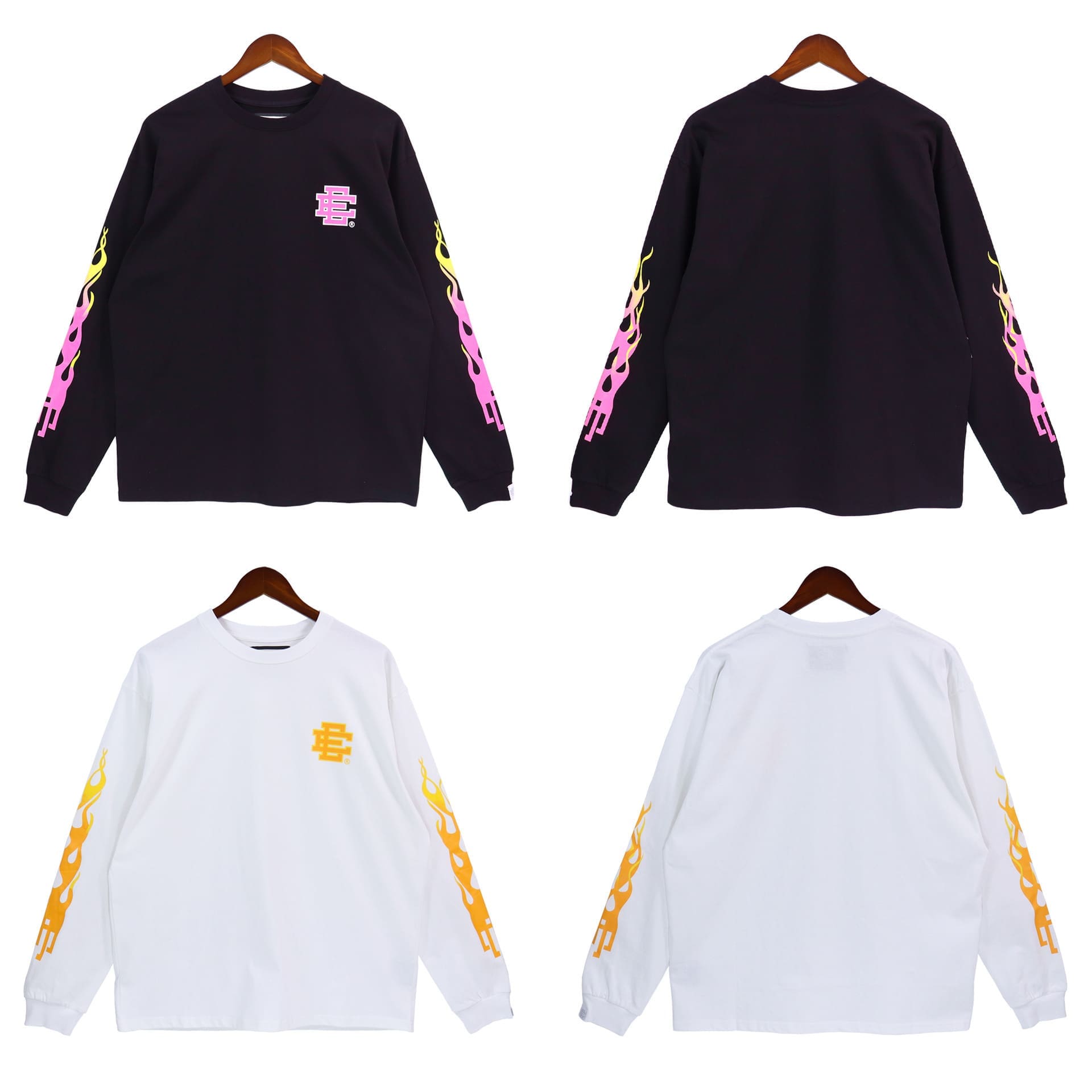 Eric Emanuel Long Sleeve Casual Letter Print T-Shirt for Men and Women