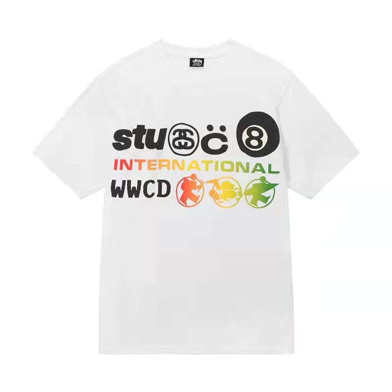 Stussy Crown Surfing Print Short Sleeve T-Shirt for Men and Women 1