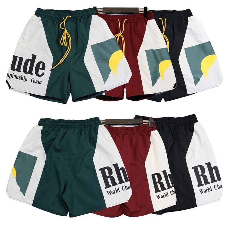 Rhude Panel Logo Sunset Shorts