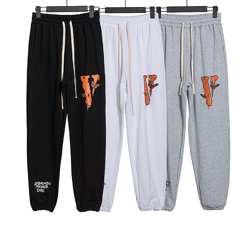 VLONE FOG 999 Juice WRLD Butterfly Sports Ankle-Tied Casual Pants