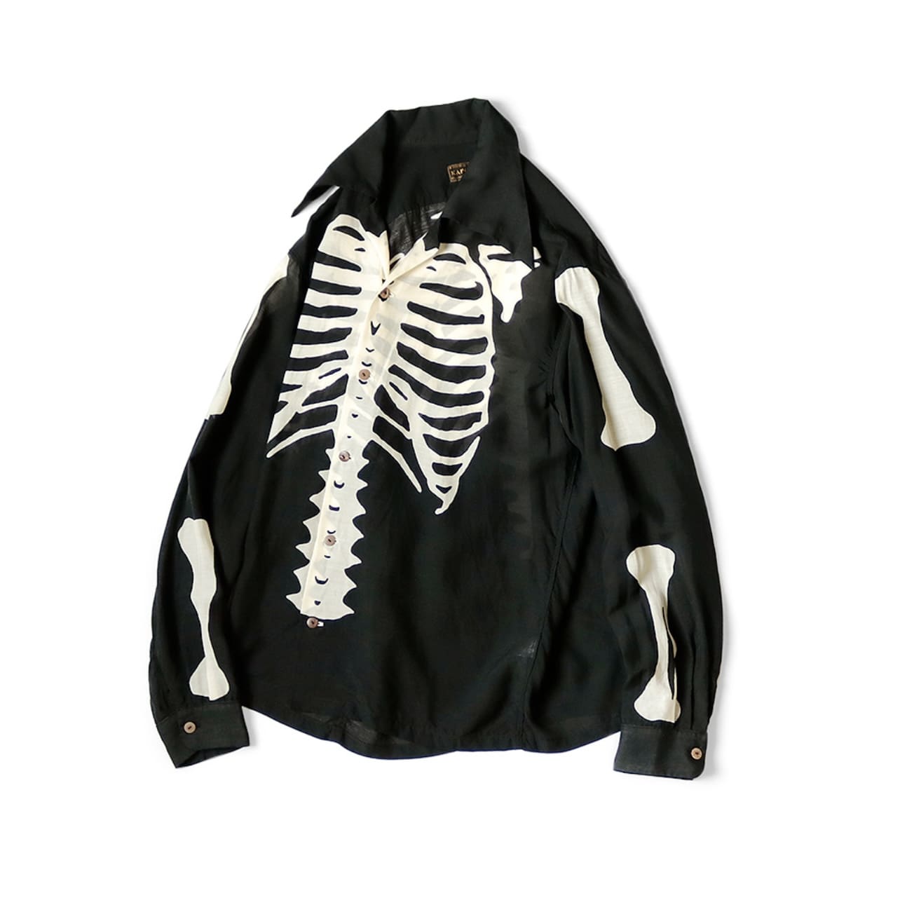 Kapital Bone Print Long Sleeve Shirt