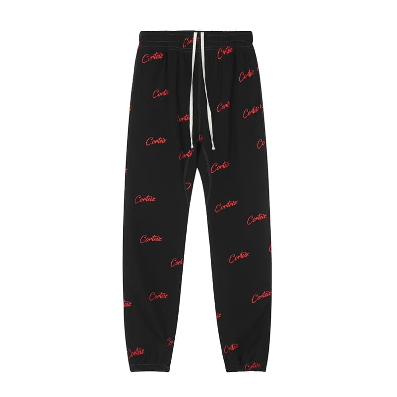 Corteiz Devil Island Letter Print Sweatpants