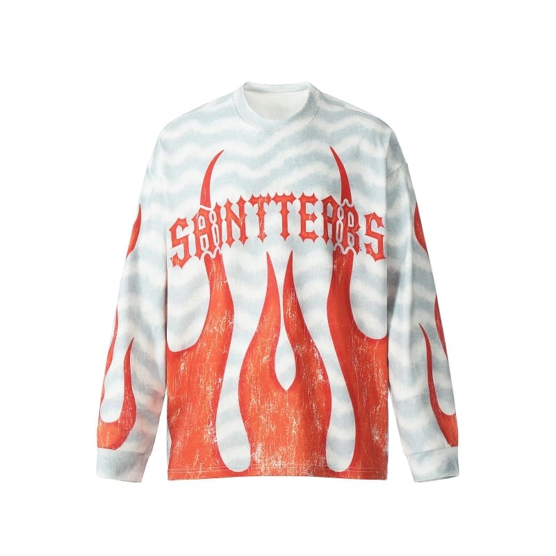 Saint Michael Denim Tears Full Printed Long Sleeve Vintage Shirt for Men