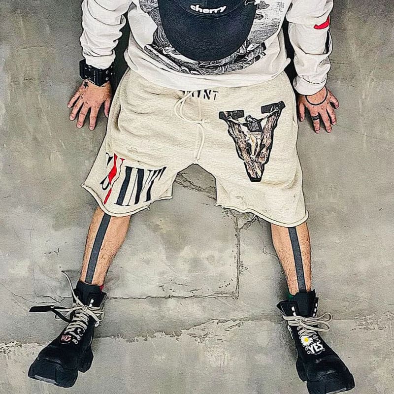 Saint Michael Vlone Washed Distressed Retro Shorts for Men