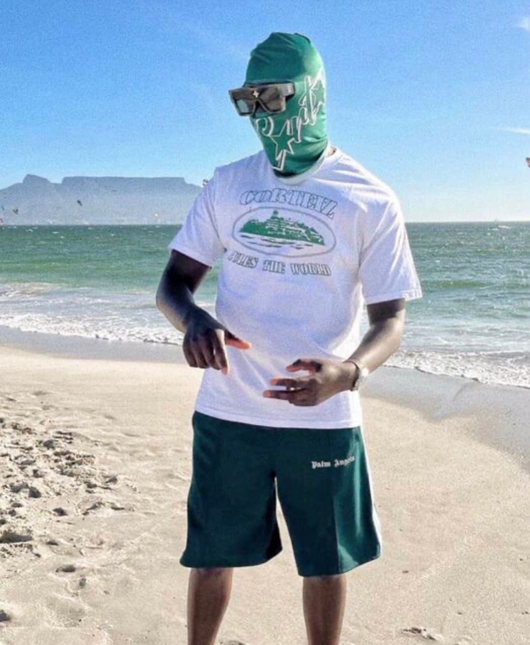 Corteiz Basic Devil Island Letter Print Drill Street Style T-Shirt