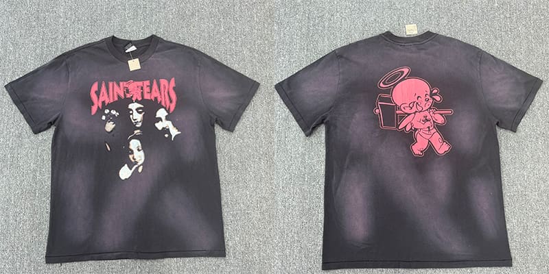 Saint Michael Distressed Retro Washed Vintage T-Shirt Fashion Collection