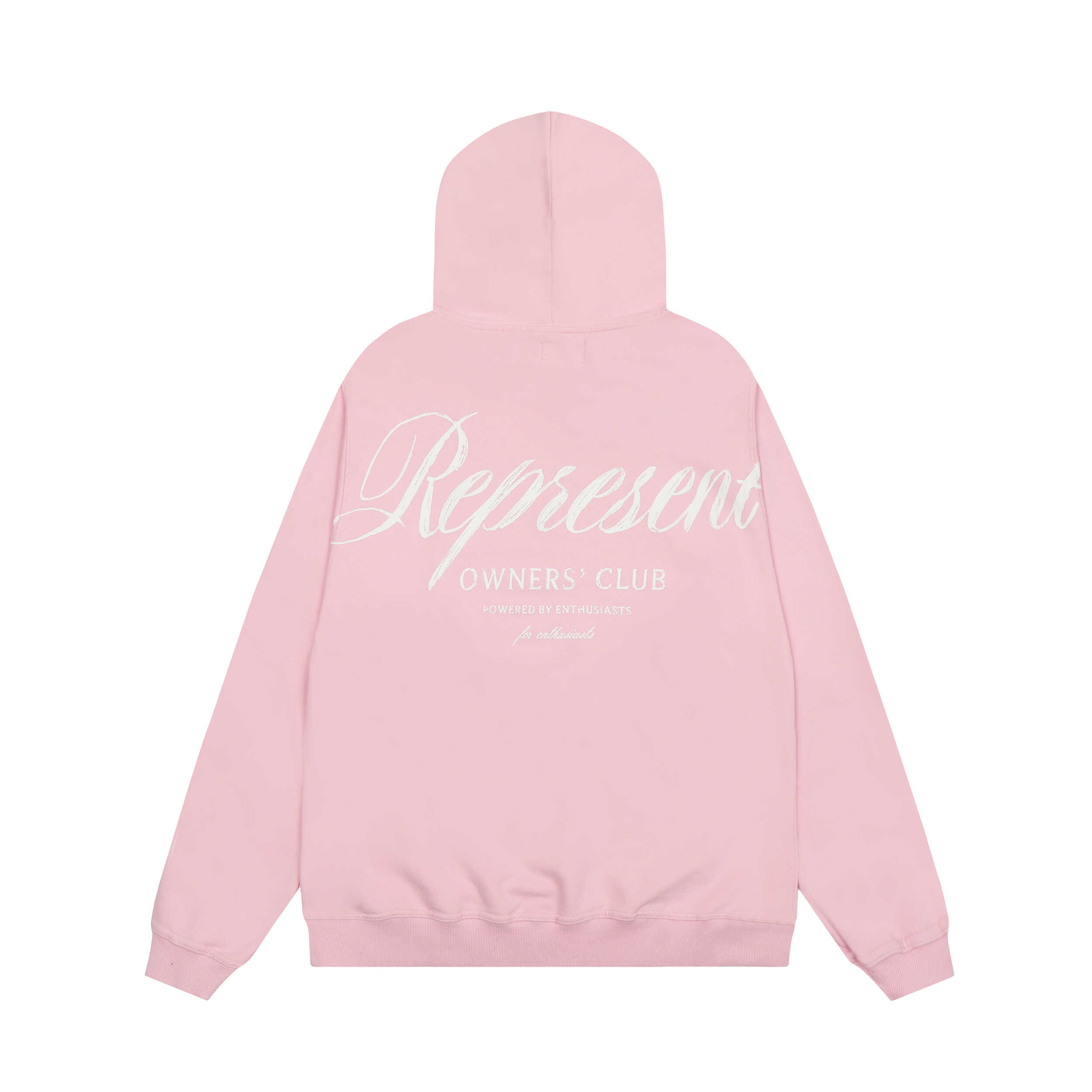 Represent Letter Slogan Print Long Sleeve Hooded Sweater Casual Fashion for Couples