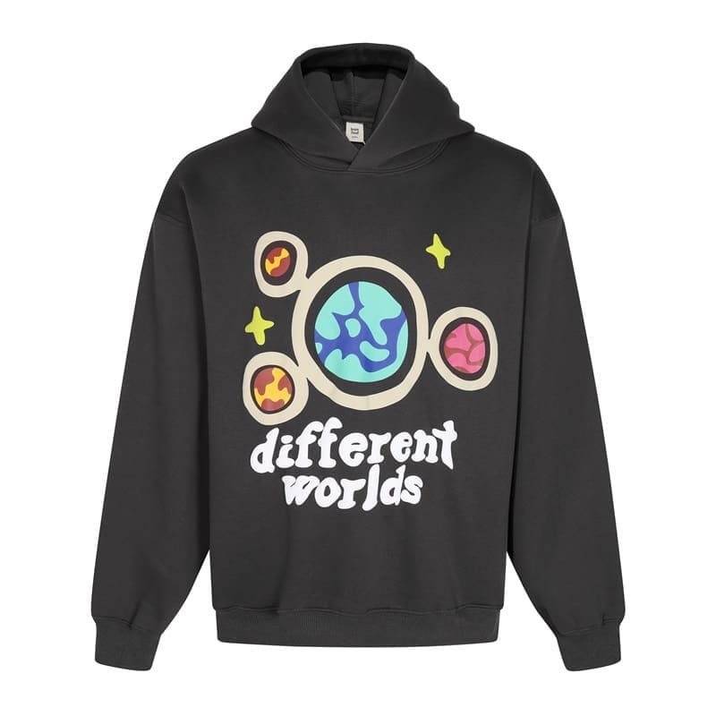 Broken Planet Puff Print Pullover Hoodie for Men and Women