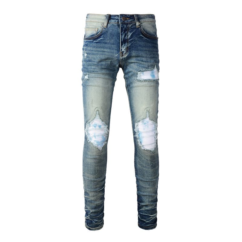 Xingx Patchwork Ripped Jeans 2