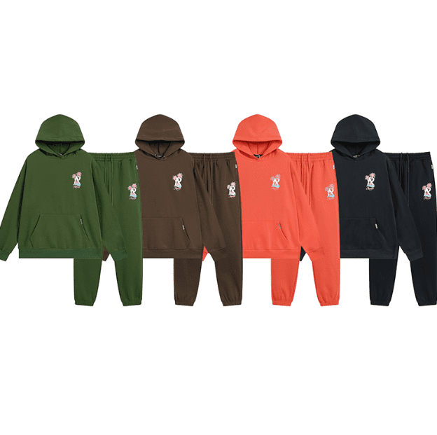 Represent Embroidery Letters Coconut Print Hooded Sweatshirt and Leisure Suit