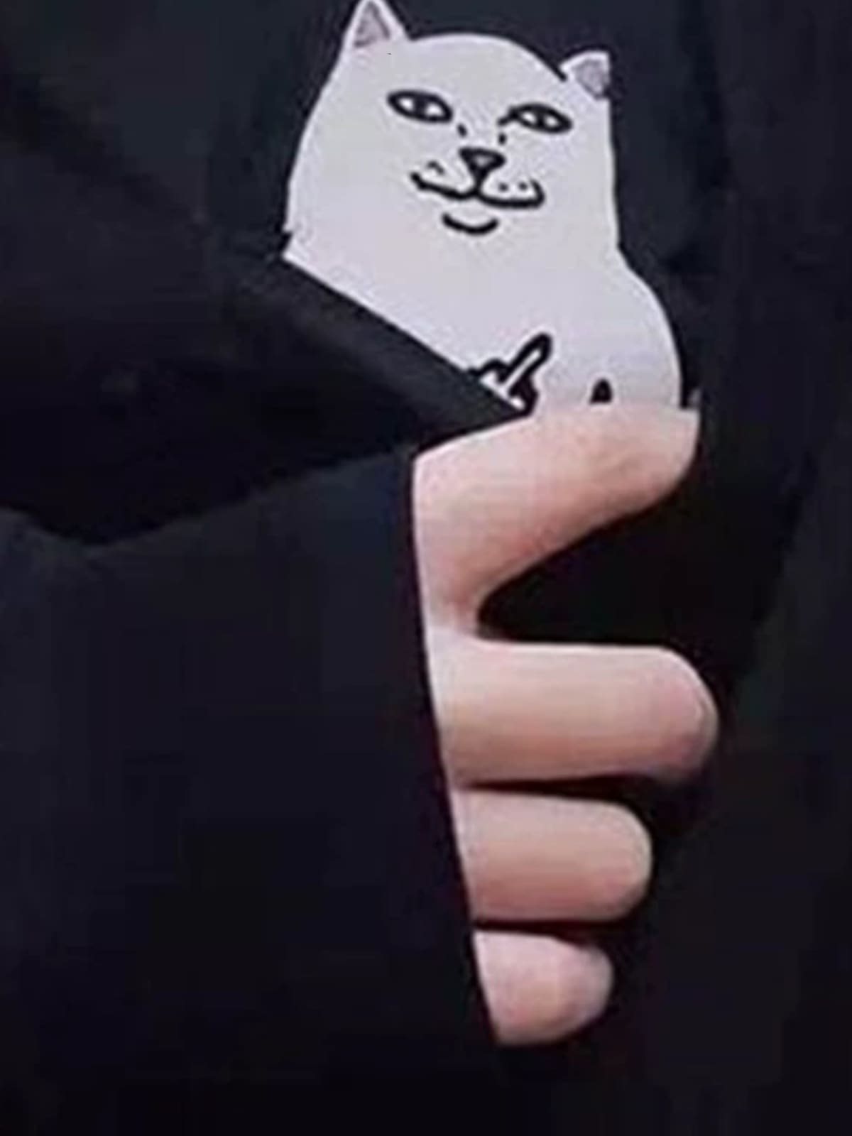 Ripndip Pocket Middle Finger Cat Pullover