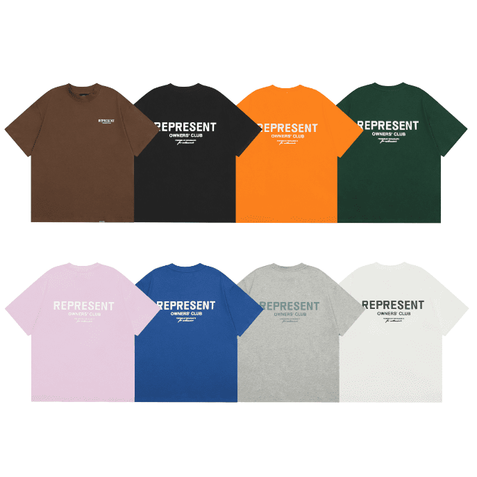 Represent Classic Letter Print Fashion Brand Loose Casual Short Sleeve T-Shirt