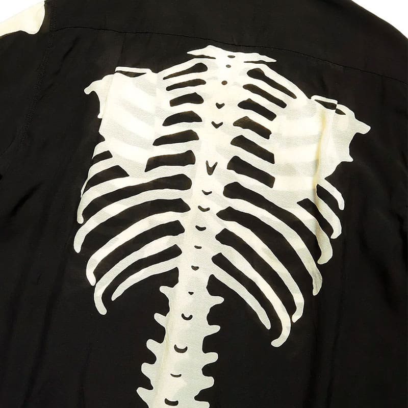 Kapital22Ss Hida Hehong Bone Print Cuban Collar Shirt