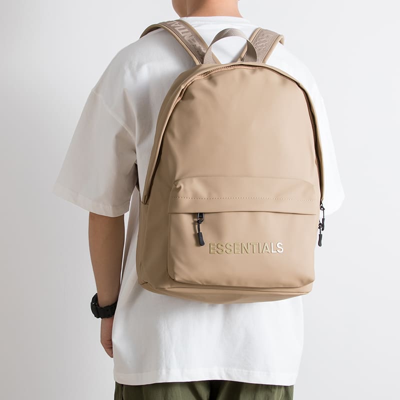 Essentials Khaki Backpack Schoolbag for Boys and Girls FOG Fashion Travel Bag