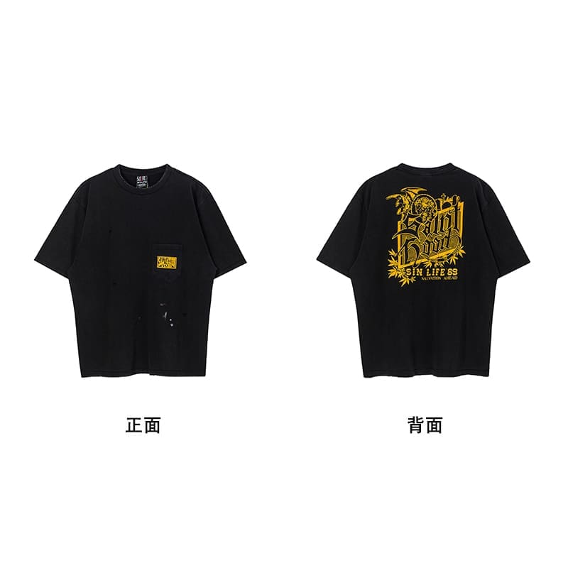 Saint Michael Vintage Short-Sleeved T-Shirt European Hip Hop Niche Style