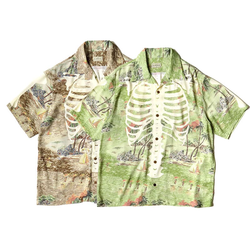 Kapital23Ss Hida Hehong Bones Hawaiian Print Shirt