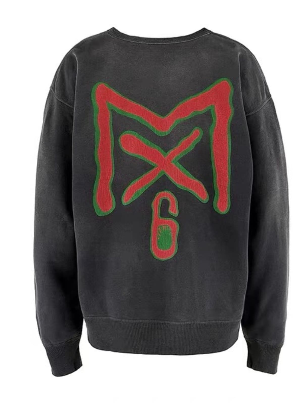 Saint Michael Fashion Print Retro Pullover Sweater for Men and Women