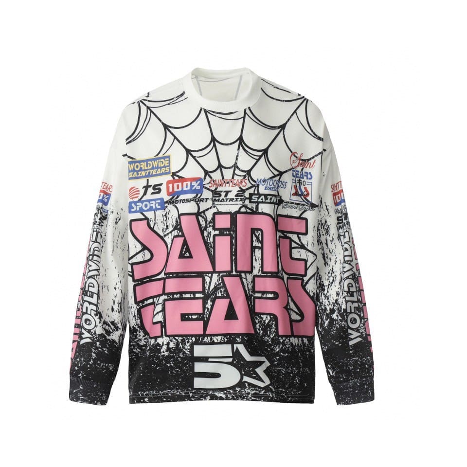 Saint Michael Vintage Loose Long Sleeve Drop Shoulder T-Shirt for Men