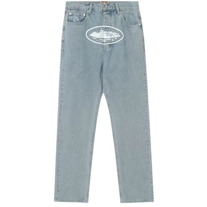Corteiz Classic Printed American Straight Jeans West Coast Street Style