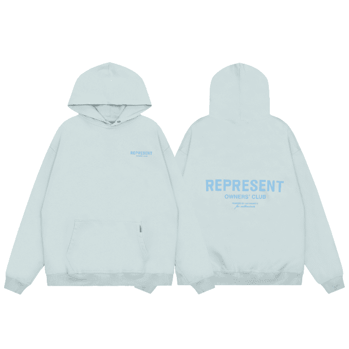 Represent Letter Slogan Print Long Sleeve Hooded Sweater Casual Fashion for Couples
