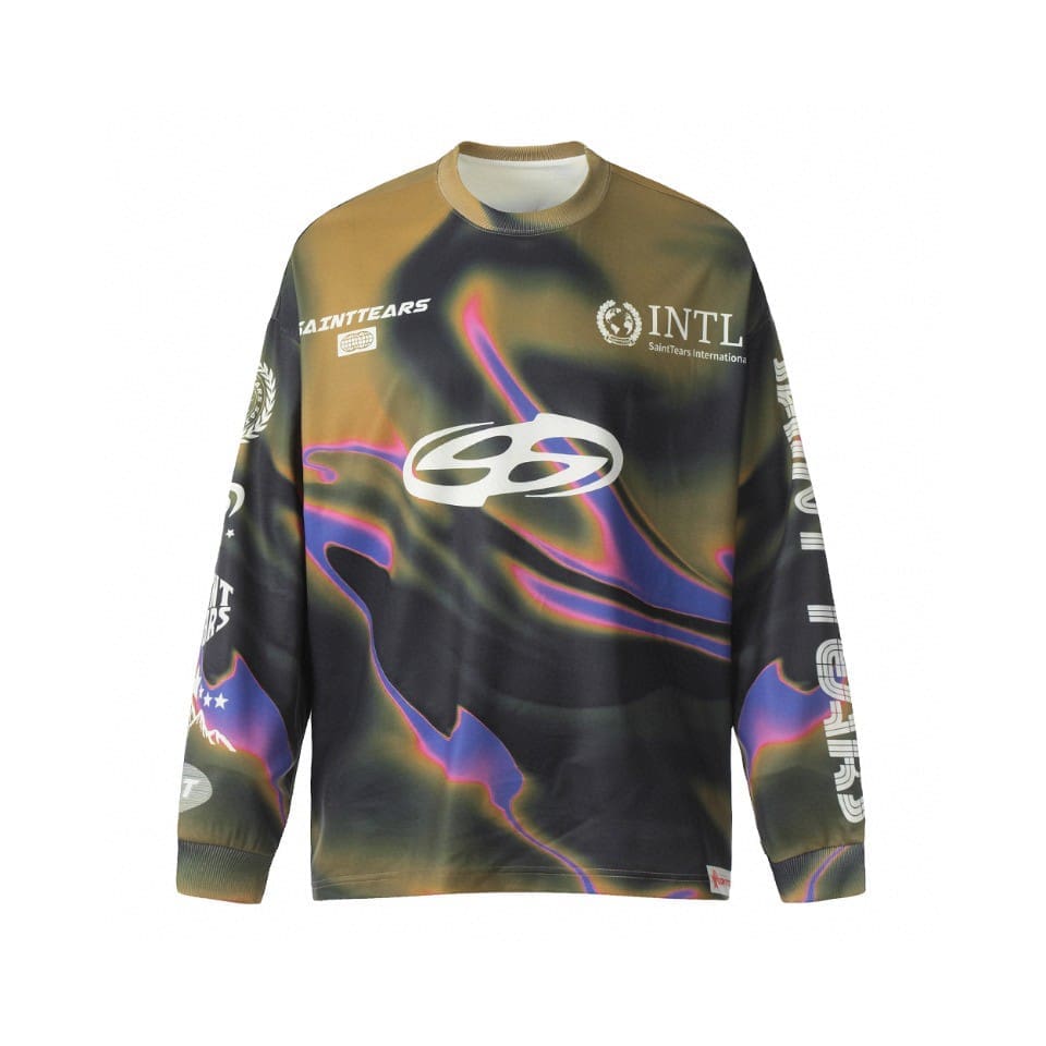 Saint Michael Vintage Loose Long Sleeve Drop Shoulder T-Shirt for Men