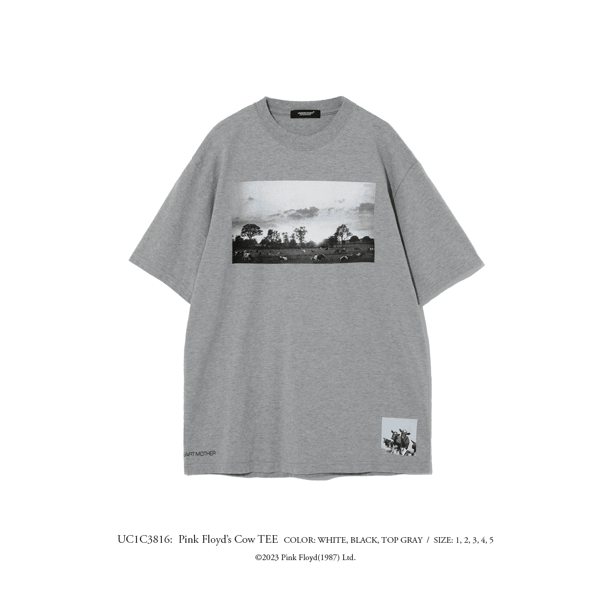 Undercover Pink Floyd Cow Print Vintage Rock Short Sleeve T-Shirt