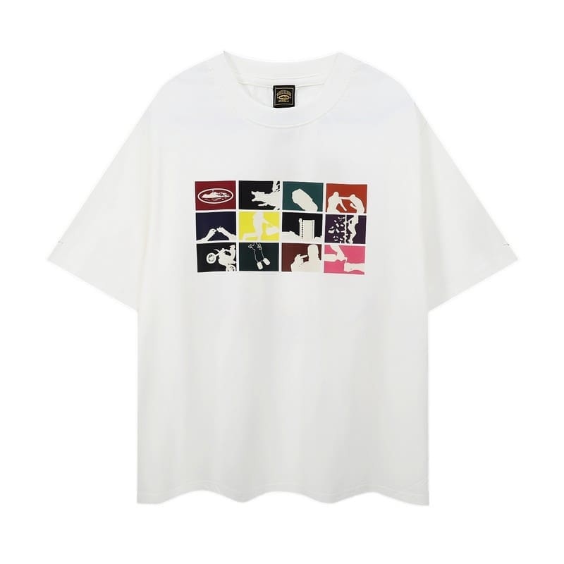 Corteiz Devil Island Graffiti Print T-Shirt for Men and Women High Street Retro Style