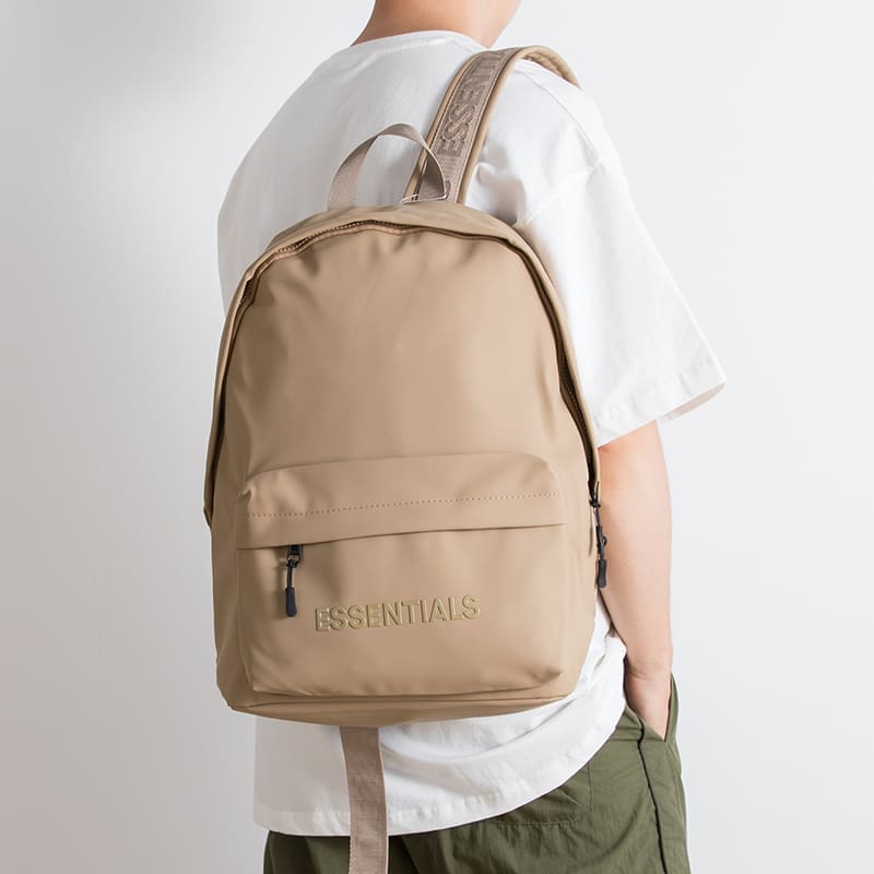 Essentials Khaki Backpack Schoolbag for Boys and Girls FOG Fashion Travel Bag