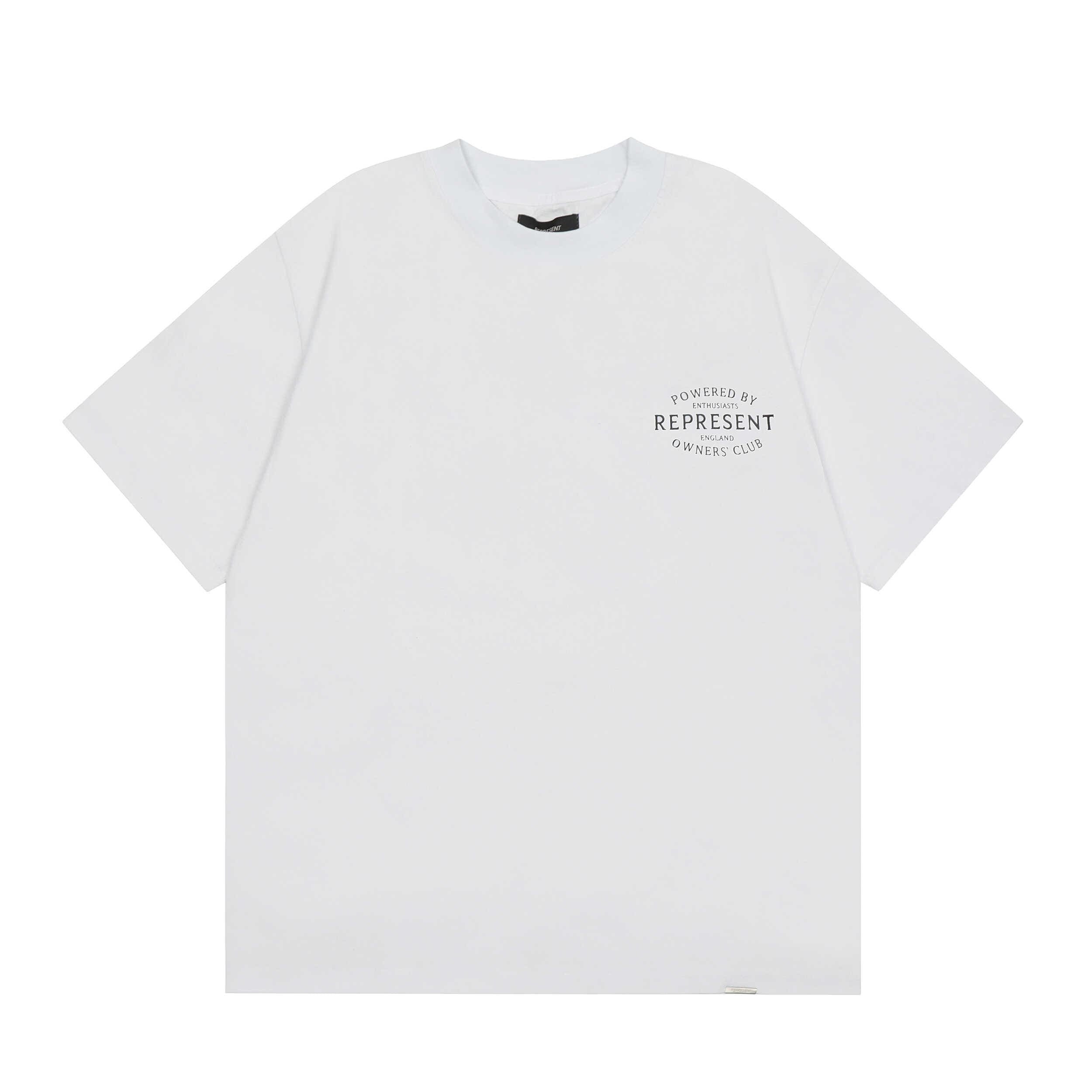 Represent Basic Letter Slogan Print Retro Casual Loose Round Neck T-Shirt