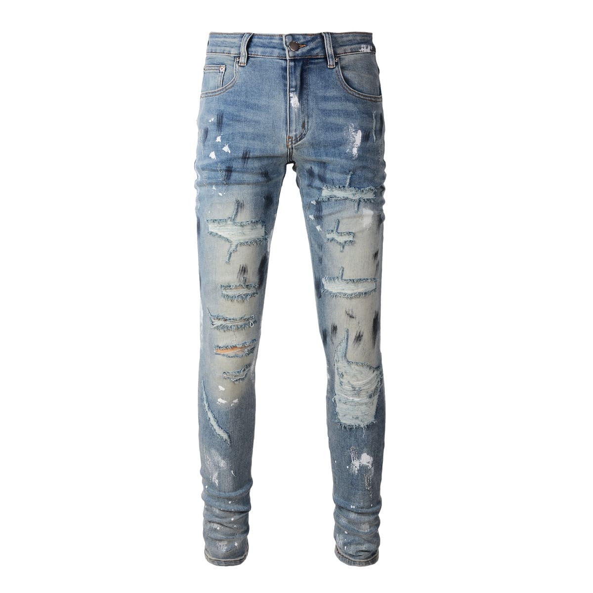 Xingx Patchwork Ripped Jeans 3