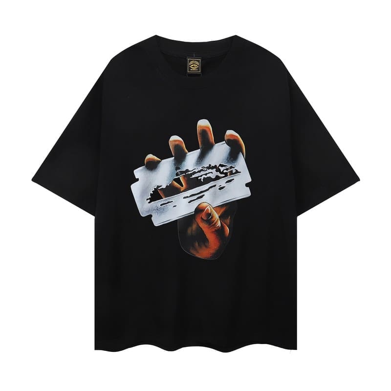 Corteiz Devil Island Graffiti Print T-Shirt for Men and Women High Street Retro Style