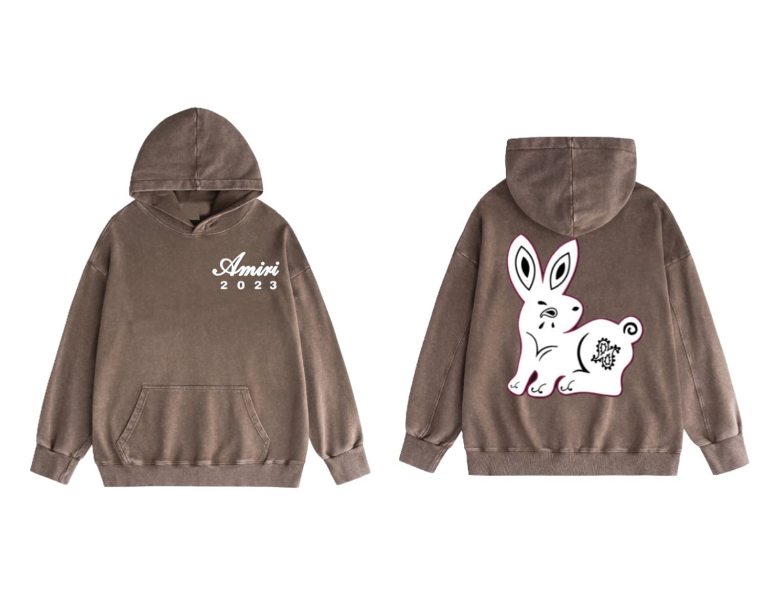 Amiri Washed Wear Pullover Hoodie