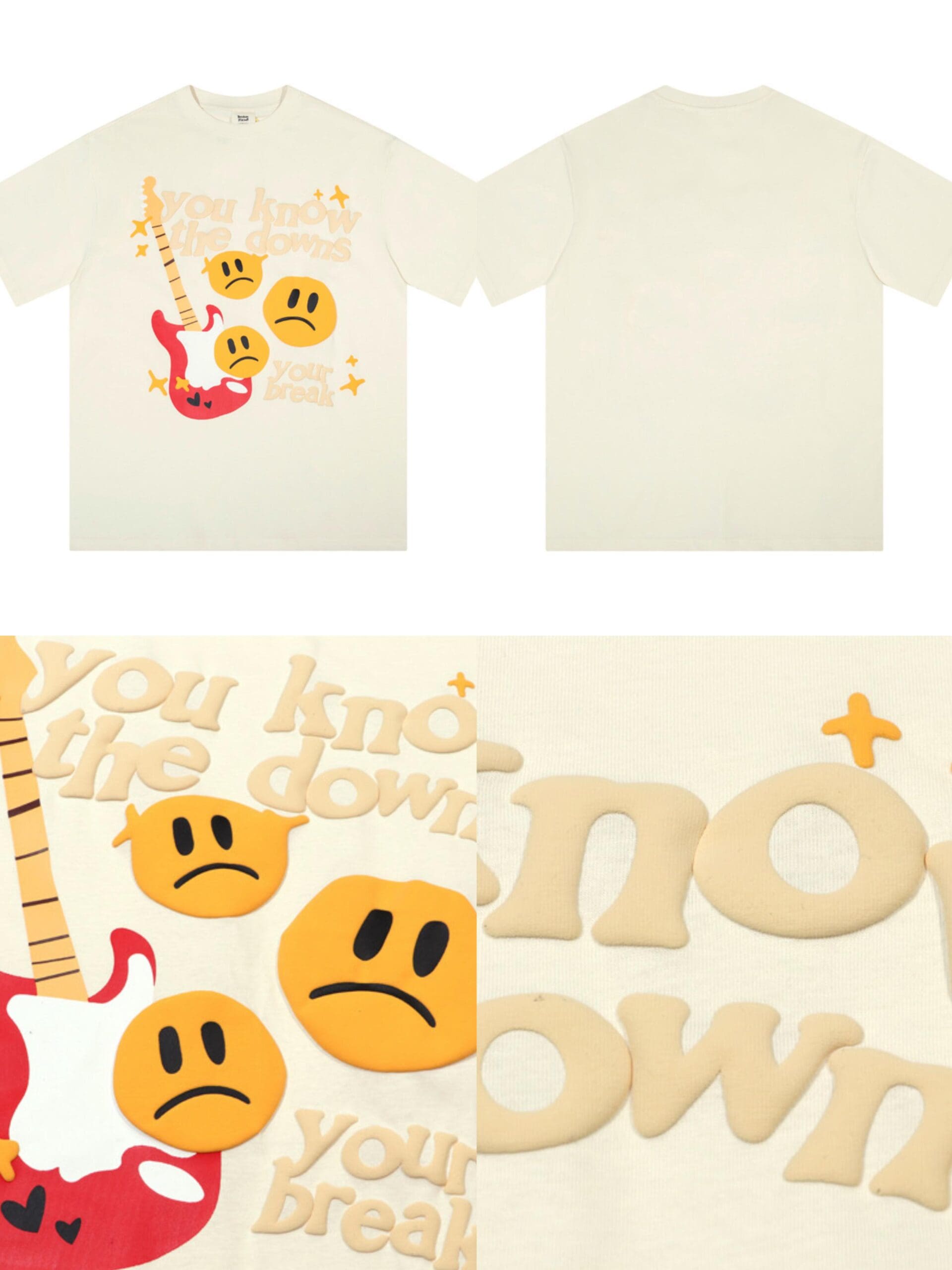 Broken Planet Puff Print Loose Short Sleeve T-Shirt for Men and Women