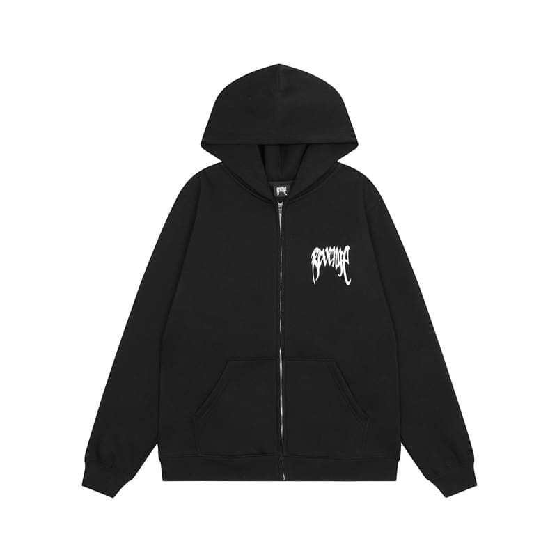 Revenge Fleece-Lined Zipper Hoodie for Men and Women