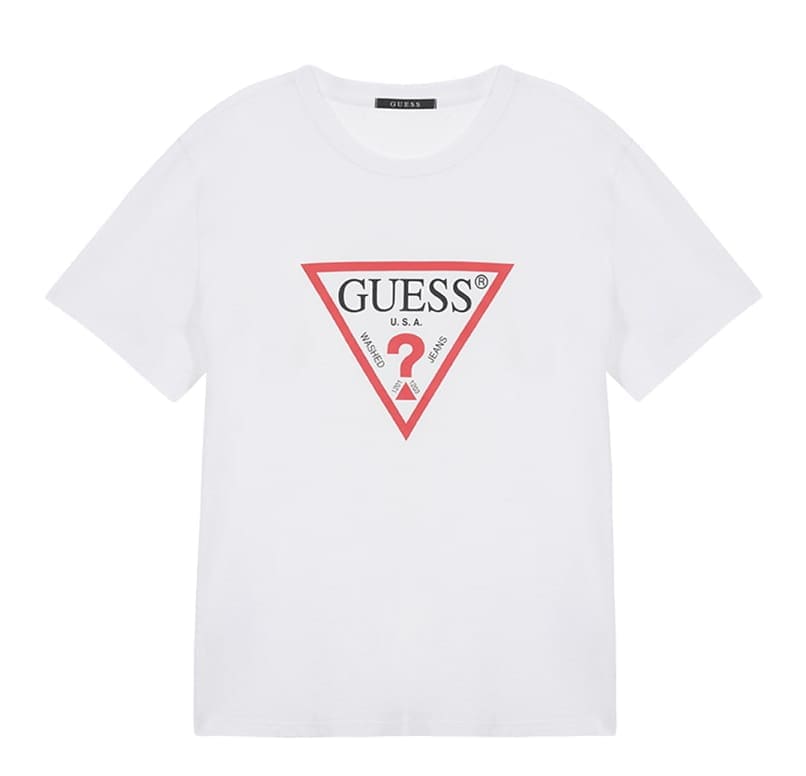 Guess Classic Inverted Triangle Print Short Sleeve T-Shirt for Couples